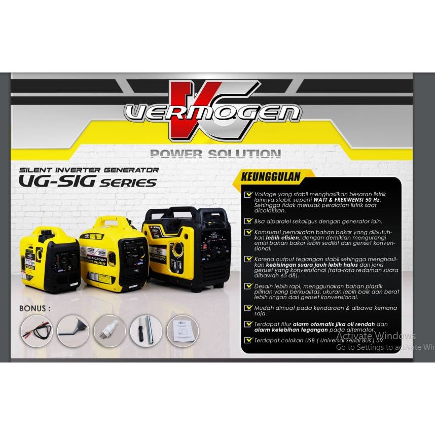 GENSET VERMOGEN 1500WATT Silent Inverter Generator