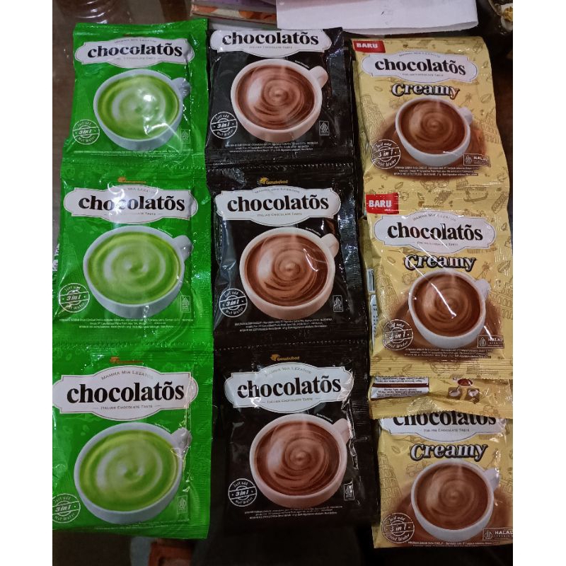 

CHOCOLATOS DRINK ADA 3 VARIAN RASA CREAMY,CHOKLAT,MATCHA 1 RENTENG ISI 10PCS