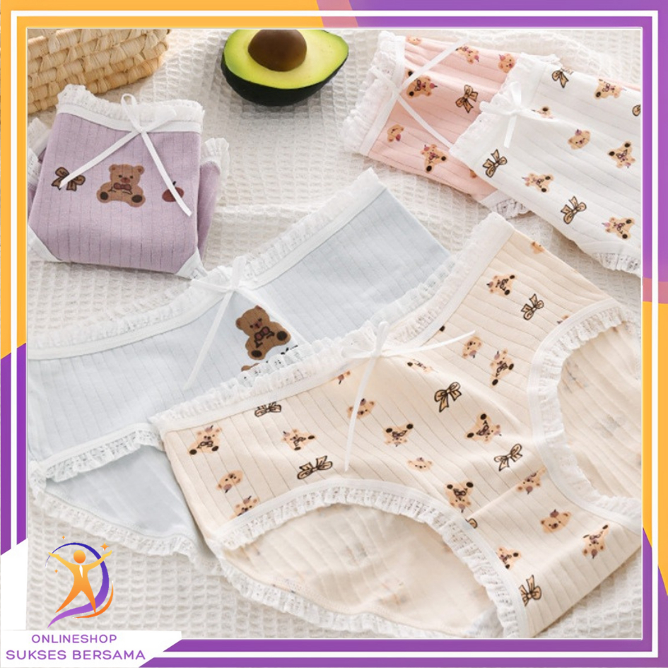 OSB Celana Dalam Wanita Segitiga 7039 Motif Kartun Bahan Adem Celana Dalam Karakter Kartun Lucu Cd W