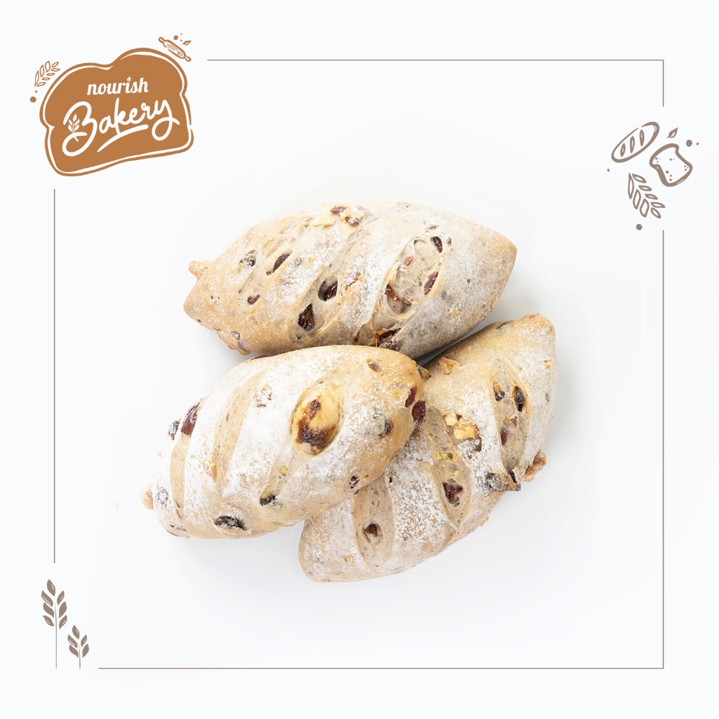 

Vegan Dried Fruits & Walnut Sourdough - 100% Sourdough Soft Bread dengan Dried Fruits & Walnut