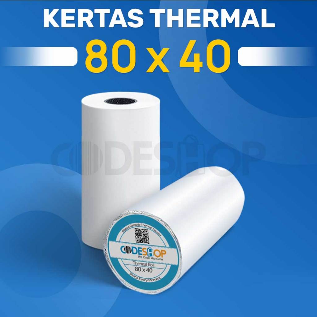 

Kertas Thermal Codeshop 80x40 mm - Struk Kasir Printer Bluetooth 80mm