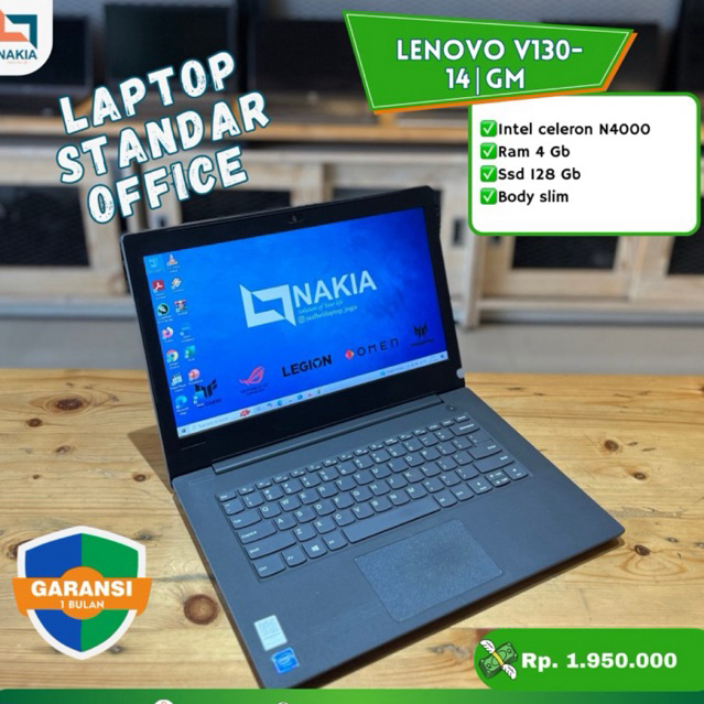 LENOVO V130-14|GM ✅Intel celeron N4000 ✅Ram 4 Gb  ✅Ssd 128 Gb  ✅Body slim