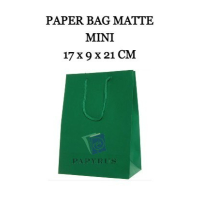 

PAPER BAG POLOS / HAMPERS BAG / GOODIE BAG / SOUVENIR BAG / TAS KADO POLOS / GIFT BAG / PAPER BAG MATTE DOFF MINI HIJAU 17 CM X 9 CM X 21 CM