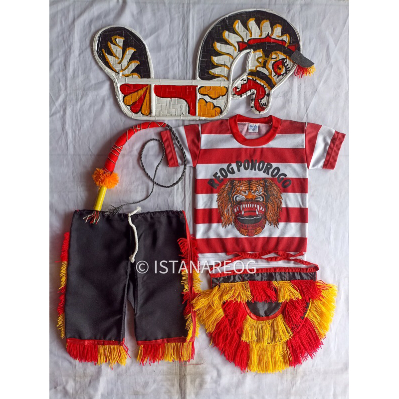 set baju reog anak . stelan reog anak . kostum reog anak . stelan anak . baju reog anak . set reog