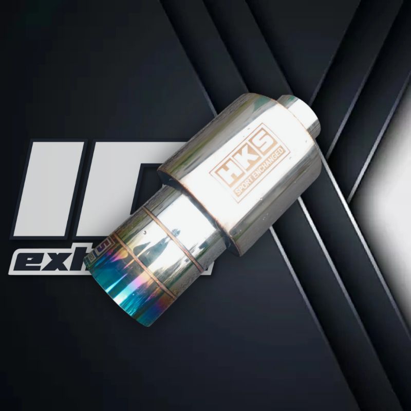 knalpot HKS baby full stainless mobil bensin universal racing muffler