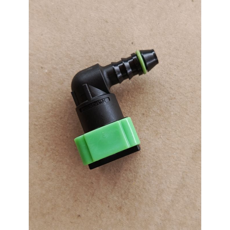 Nepel/konektor selang bensin injeksi 10 mm elbow klop hijau universal