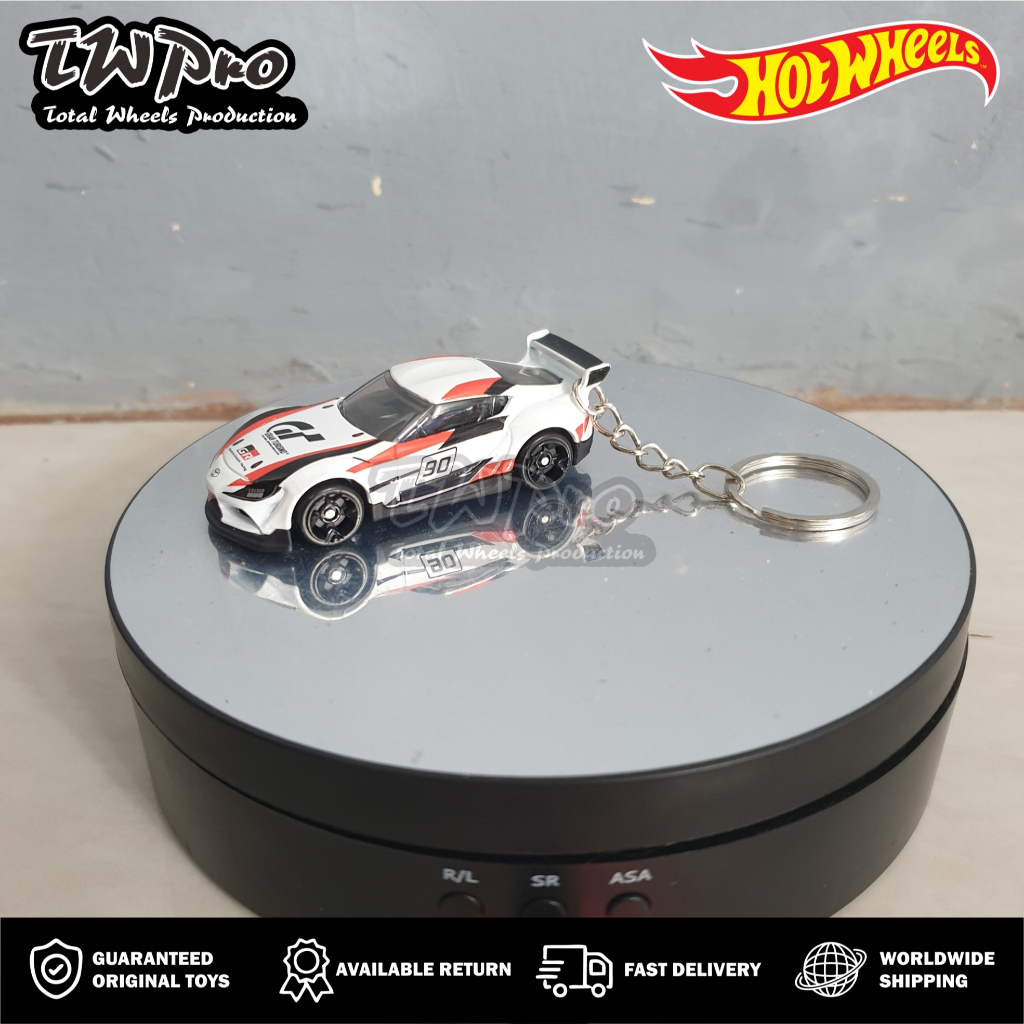 GANTUNGAN KUNCI HOT WHEELS GRAN TURISMO 20 TOYOTA GR SUPRA - KEYRING - KEYCHAIN - CUSTOM - TOTAL WHE