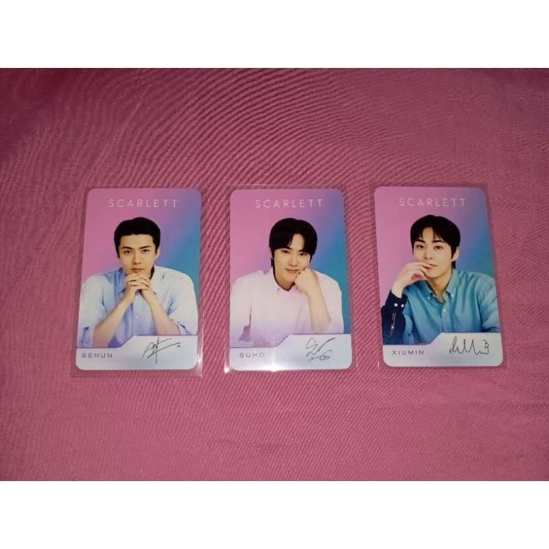 [READY] Photocard Official EXO X Scarlett Sehun, Suho, Xiumin