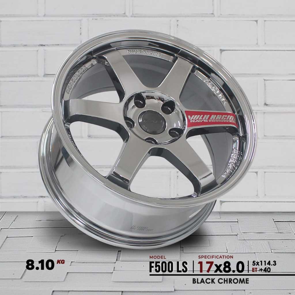 Velg Mobil TE37 Black Chrome Ring 17 Bestfor Hrv, Rush, Xpander, Juke, Almaz, Innova