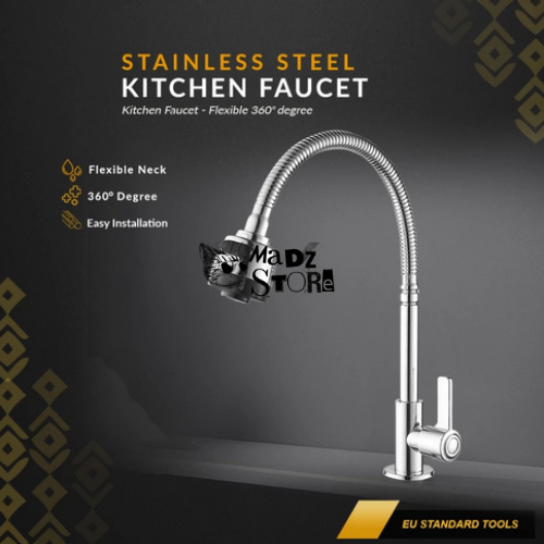 Kran Air Panjang Lengkung Leher Angsa Flexible Premium Keran Kran Shower Air Wastafel Bak Cuci Pirin