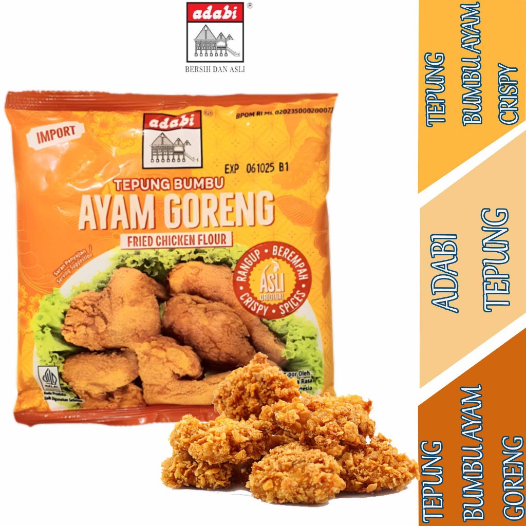 

Tepung Bumbu Crispy Original - Adabi - Tepung Bumbu Ayam Goreng - 150gr