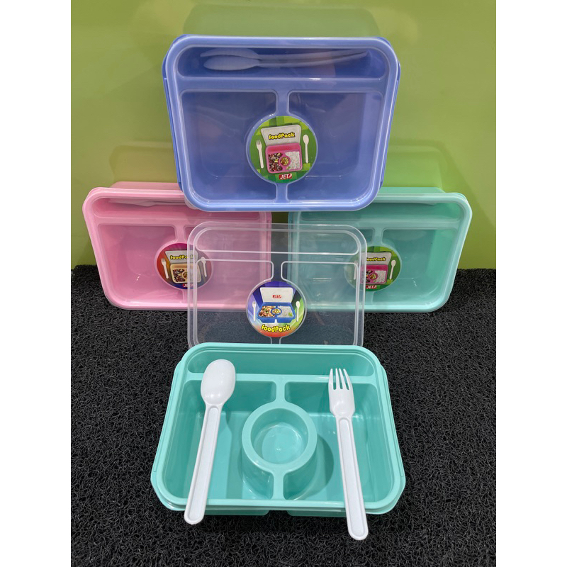 Kotak makan plastik / food pack set /Lunch box warna
