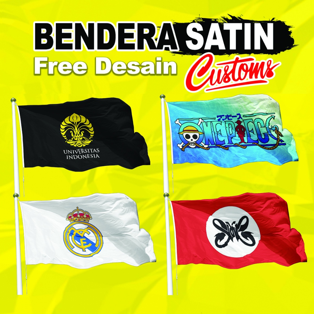custom bendera satin kain bendera logo custom satin clotch BENDERA KOMUNITAS PRIBADI CLUB,