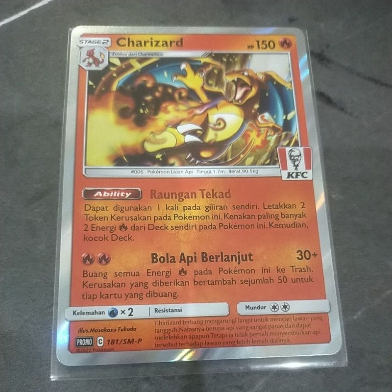 kartu pokemon Charizard promo KFC tcg indonesia holo