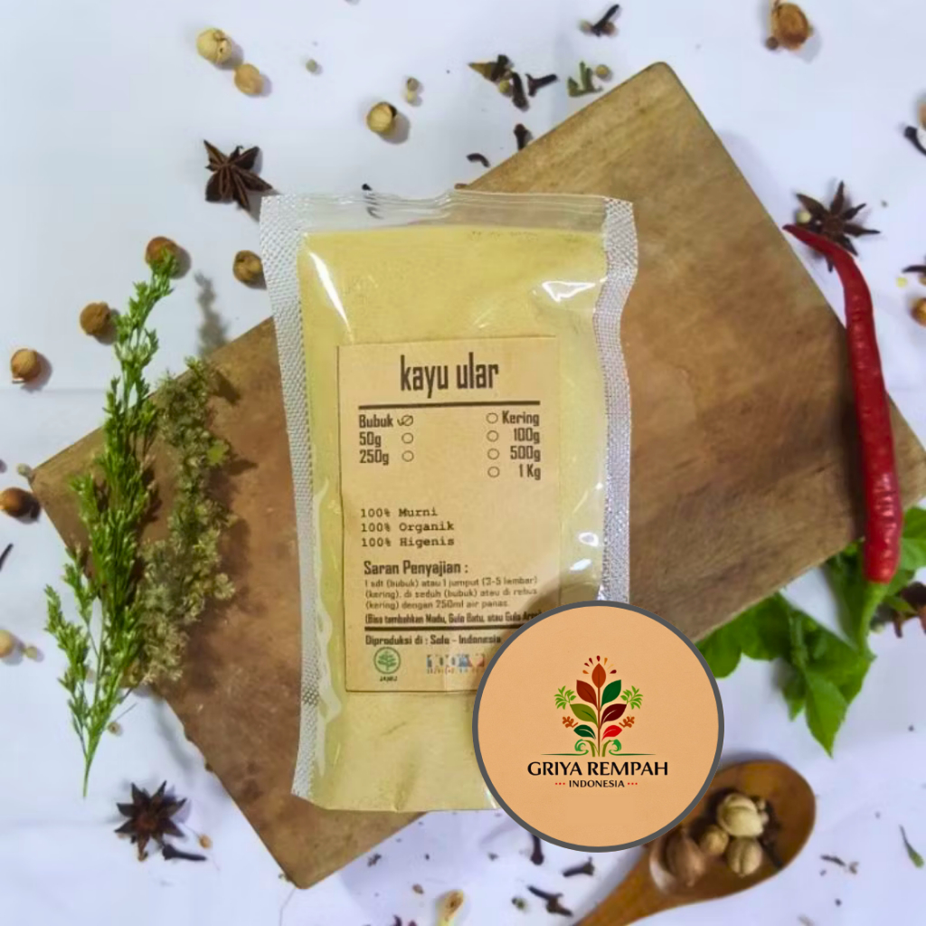 

KAYU ULAR BUBUK 500 GRAM – Bidara Laut Widoro Putih Ramuan Rempah Herbal Kering Alami Kaya Manfaat untuk Kesehatan Simplisia Strychnos lucida