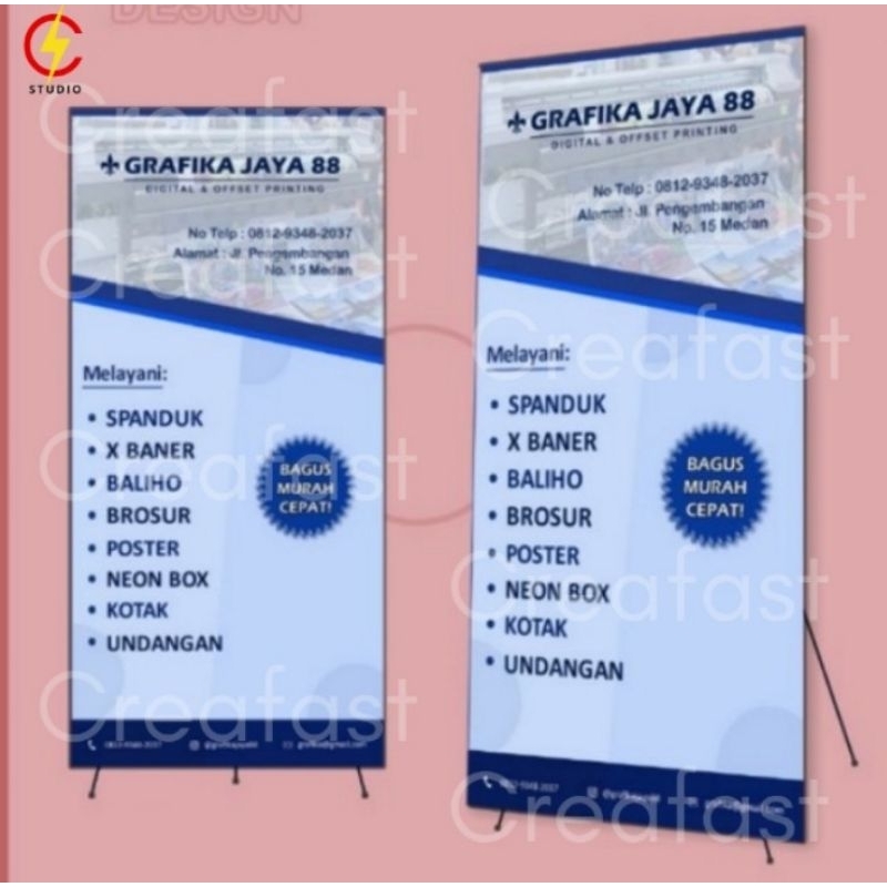 JASA DESAIN SPANDUK BERDIRI X BANNER / DESAIN SPANDUK LEBAR TOKO Spanduk Jualan UMKM Desain Spanduk 
