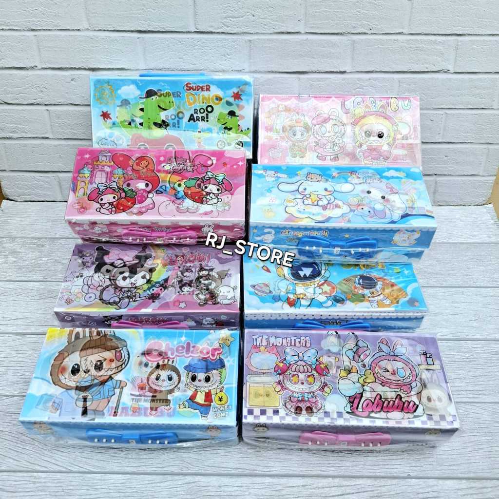 

rtc Kotak Pensil 3D/ Tempat Pensil Kode Karakter 3 tingkat gambar karakter banyak pilihan