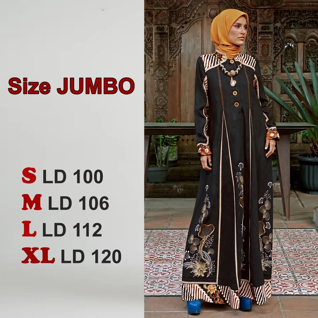 [UFA fashion] Gamis Hitam elegan gaya kontemporer tersedia LD 120 TUNEECA TH-0424001