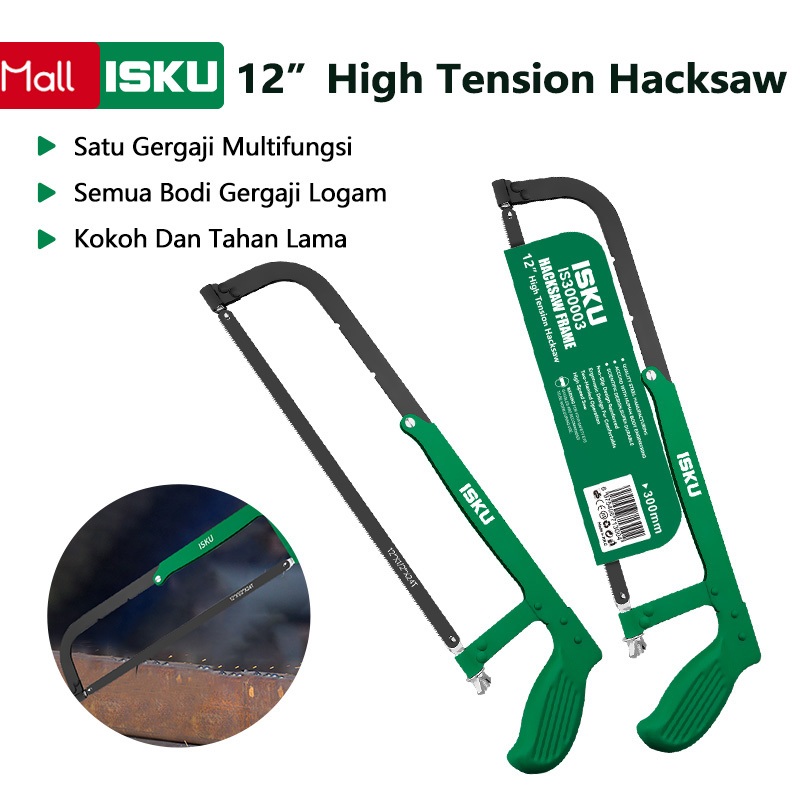 ISKU Gergaji Besi Multifungsi Adjustable Ukuran Saws 8 10 12 Inch 300mm Panjang/Gergaji Pohon/Gergaj