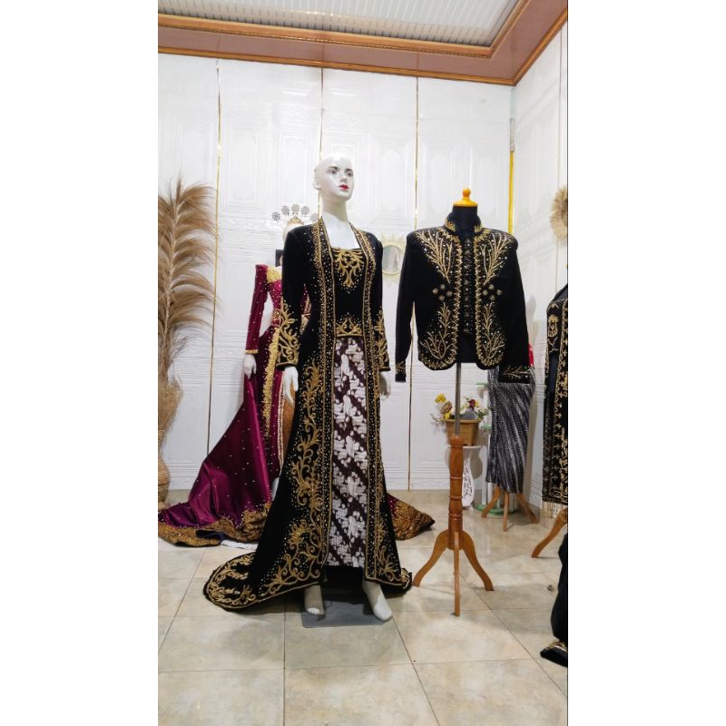 GAUN PENGANTIN BELUDRU BEREKOR  MEWAH MURAH MODERN//BAJU ADAT JAWA//MINANG