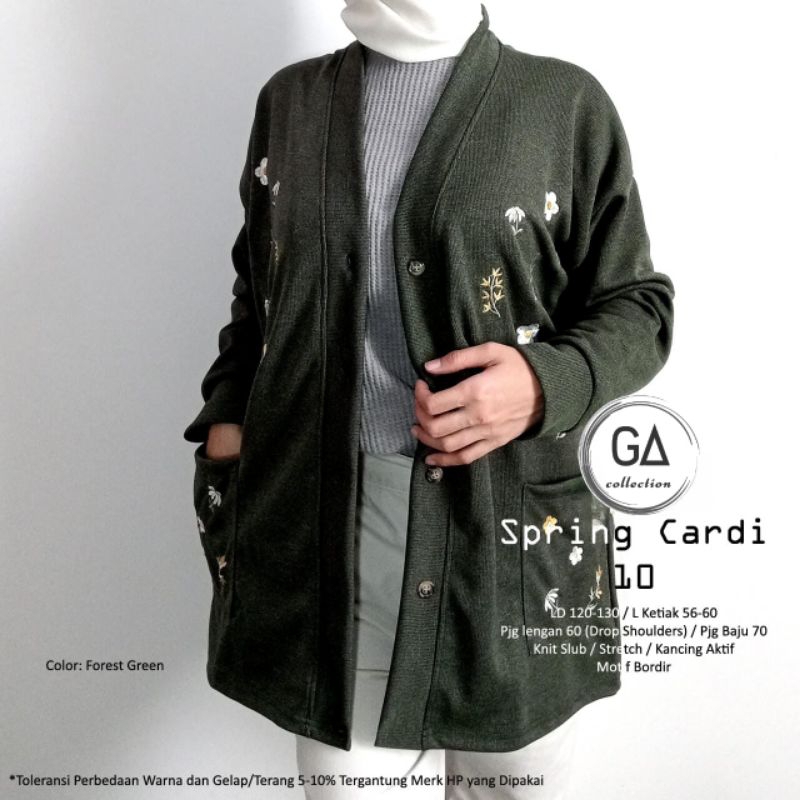 BAJU WANITA SPRING CARDI WARNA FOREST GREEN