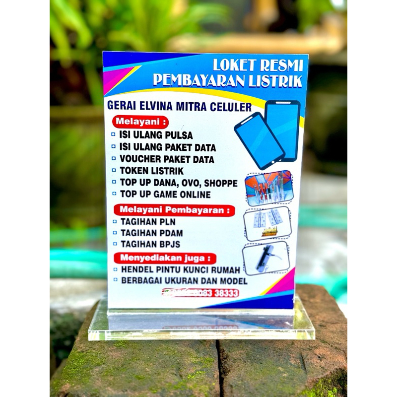 

UKURAN 20x15cm BISA CUSTOM NAMA PAPAN AKRILIK KONTER / LAYANAN KONTER / LAYANAN COUNTER TOKO