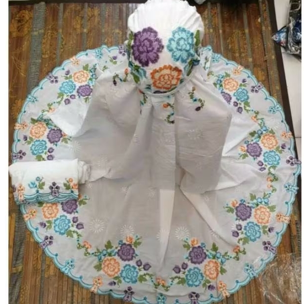 Mukena Bordir Strimin Keliling Katun Paris Jumbo Bukittinggi