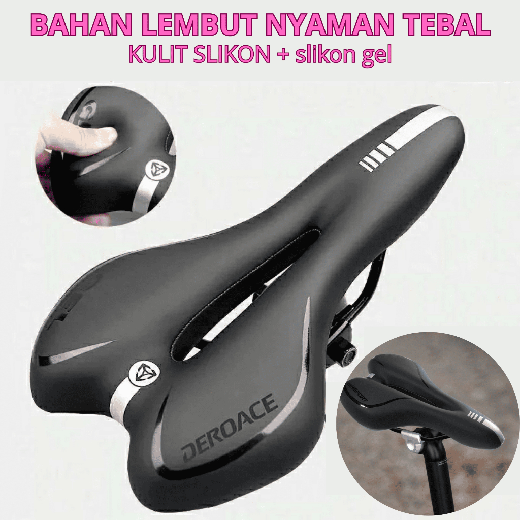 TaffSPORT YP081 Jok Sadel Sepeda Gunung listrik super empuk polygon nyaman tebal lenbut anti air