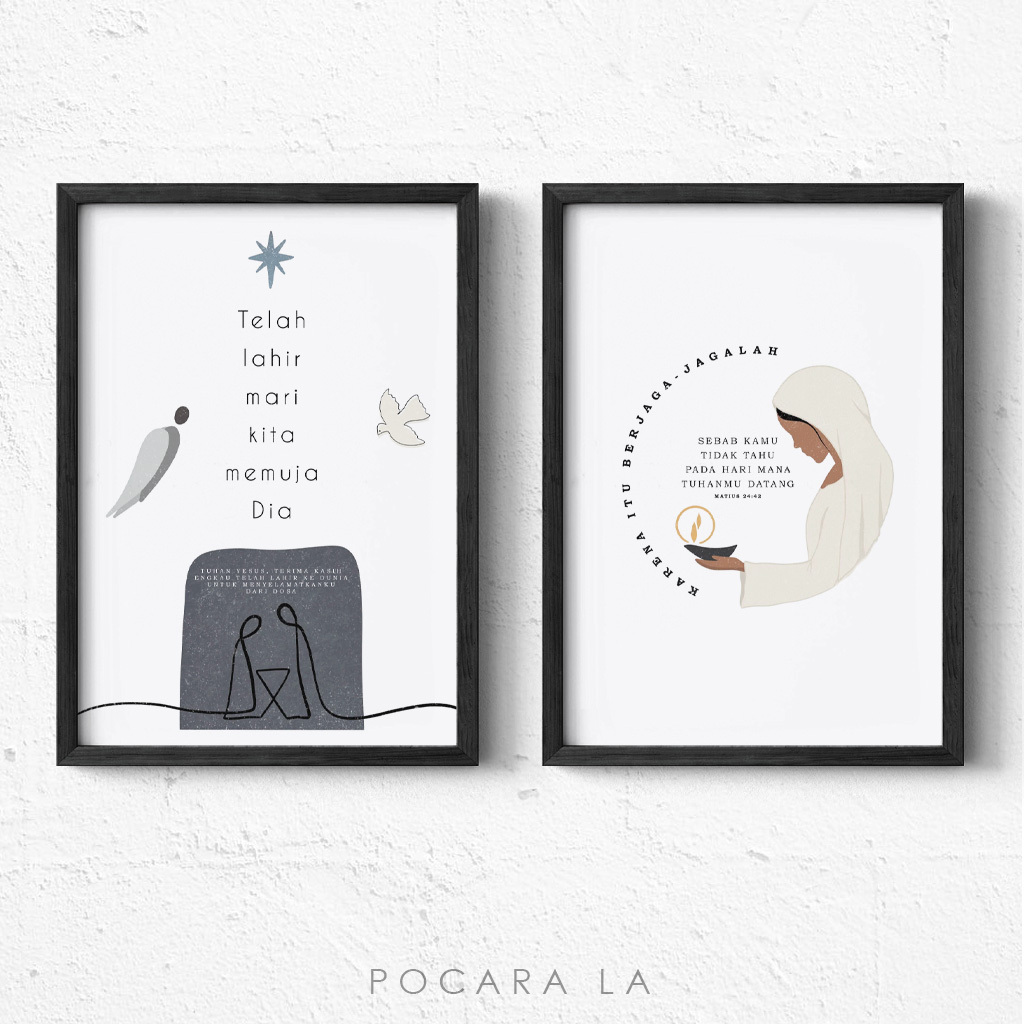 Hiasan Dinding Bingkai Poster Ayat Alkitab Dekorasi Natal Motivasi Kristen 139