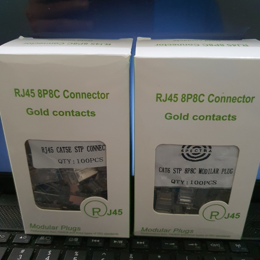 konektor rj45 FTP cat 5e cat 6 spectra | connector rj45 stp cat5e cat6 - rj45 cat6