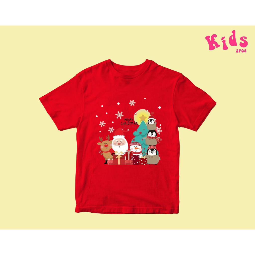 Baju Kaos Natal Anak MERRY CHRISTMAS SEASON - Baju Anak Laki-laki dan Perempuan Usia 2-10 Tahun