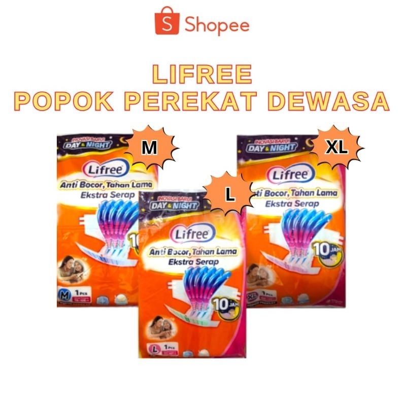 LIFREE POPOK PEREKAT DEWASA M L XL 12PCS / POPOK DEWASA / POPOK PEREKAT / POPOK MURAH / PAMPERS PERE