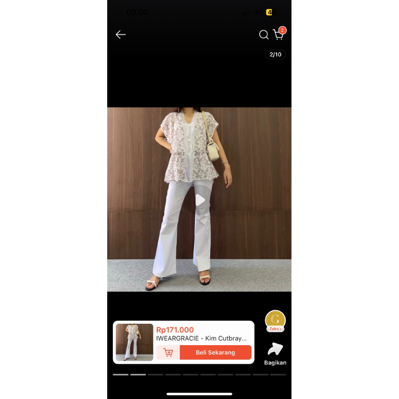 PRELOVED Flare Pants putih gracie