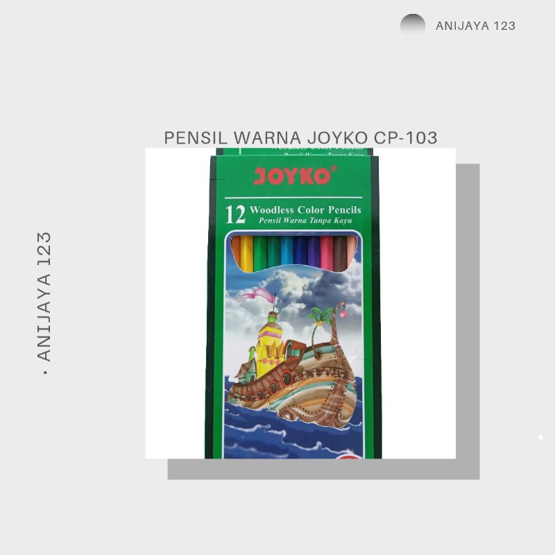 

(12 warna) Joyko pensil warna CP-103 woodless color pencils Hexagonal