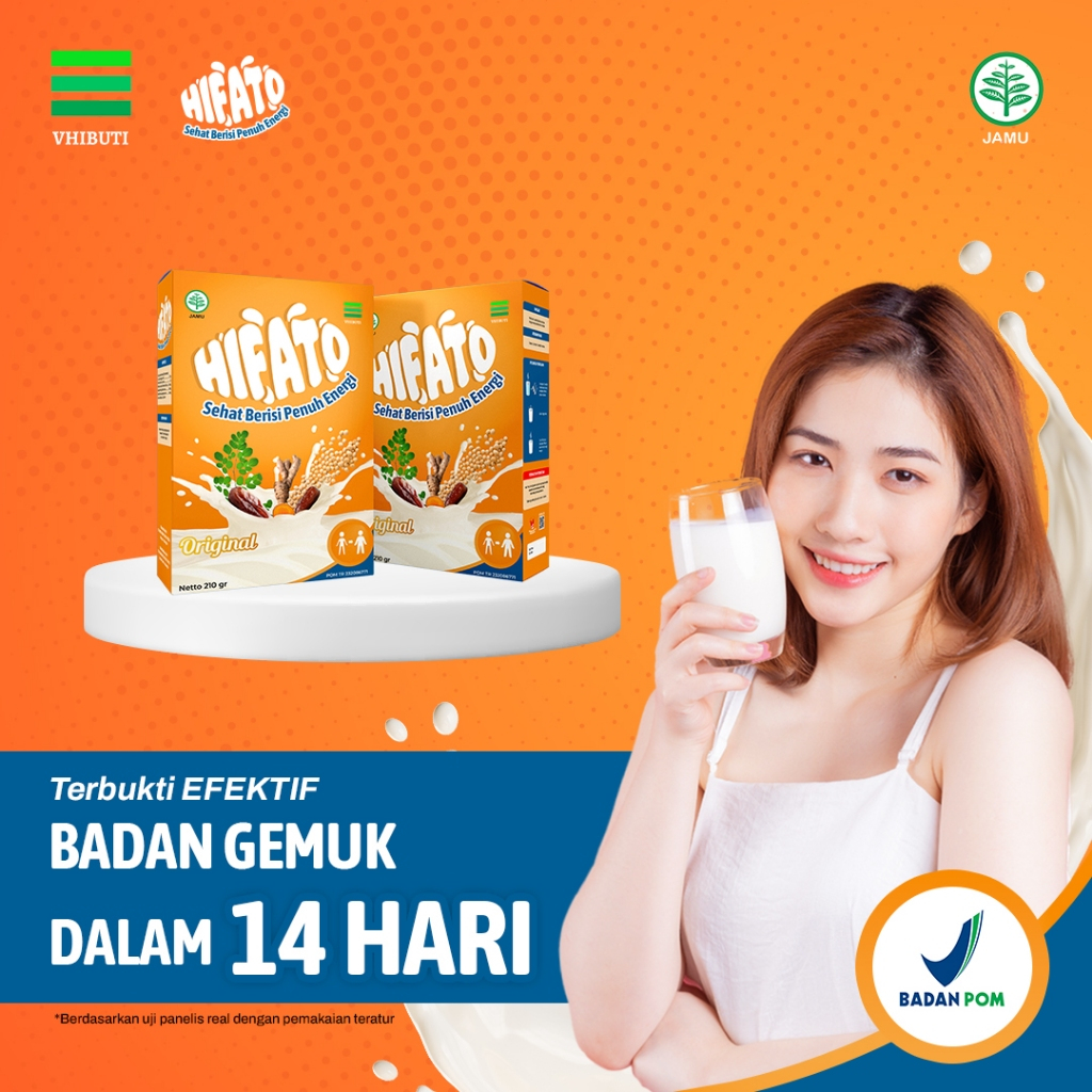 

HIFATO Susu Herbal BPOM untuk Menambah Berat Badan dan Nafsu Makan | 2 Box