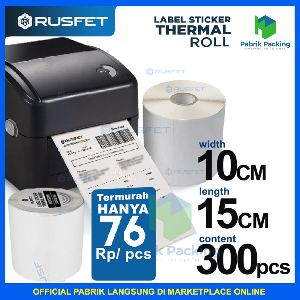 

Label Thermal Stiker Barcode Stiker Thermal A6 300pcs Rusfet Dus Ojol