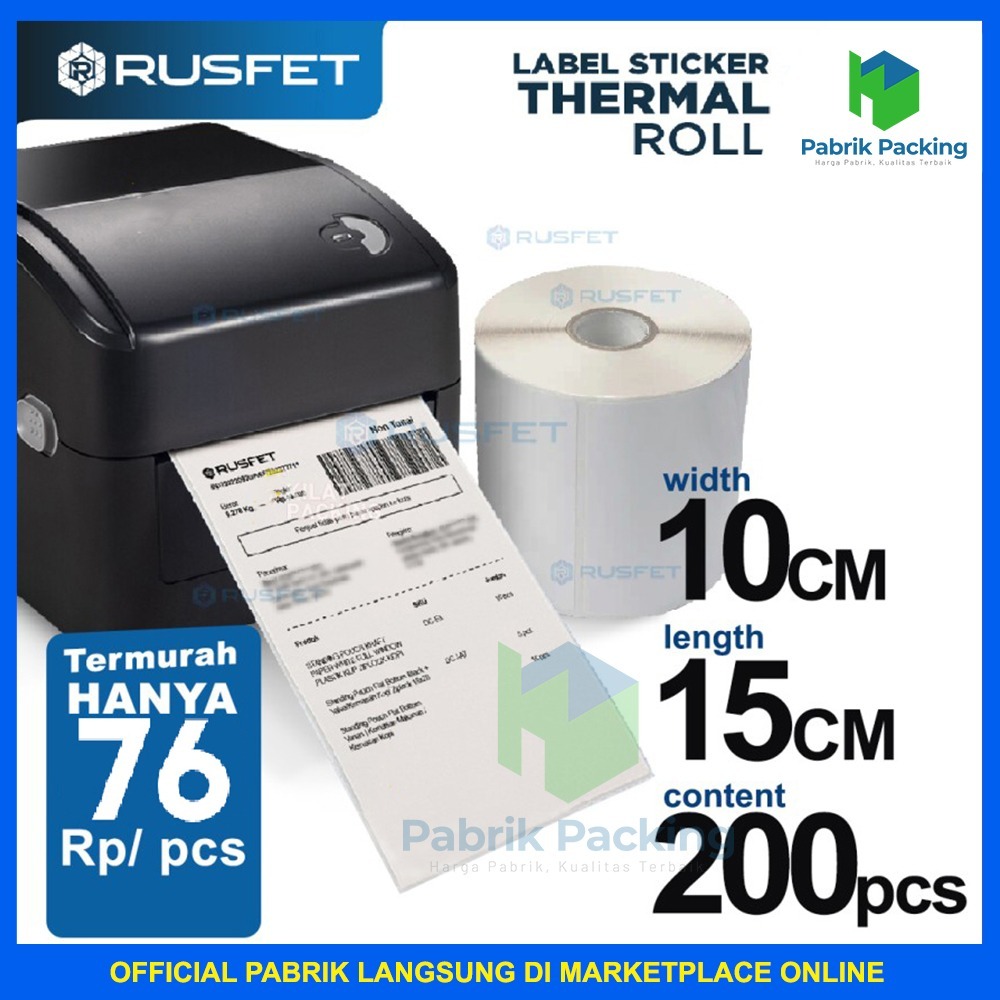 

Label Thermal A6 Stiker Barcode Stiker Thermal 200pcs Rusfet Dus Ekspedisi