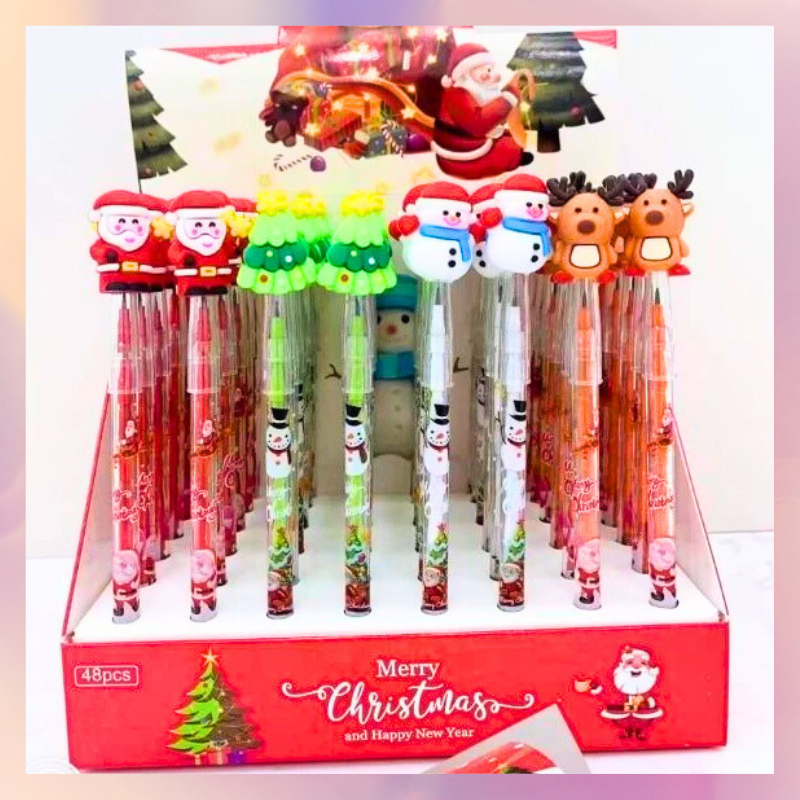 

[1 PCS] Pensil Bensia Onde Natal Christmas 960 Santa Snowman Rusa Pohon Cemara