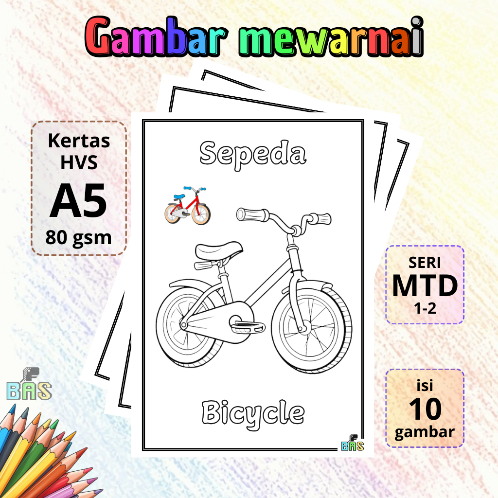 

Mewarnai gambar 10 lembar A5 seri transportasi darat untuk anak PAUD TK SD kertas HVS 80 gsm terlaris termurah