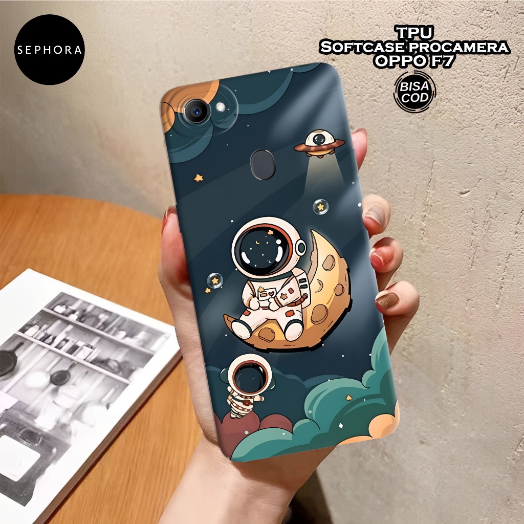 Case OPPO F7 Terbaru - Fashion Case Astronot - Softcase OPPO F7 - Case Pro Camera - Casing OPPO F7 T