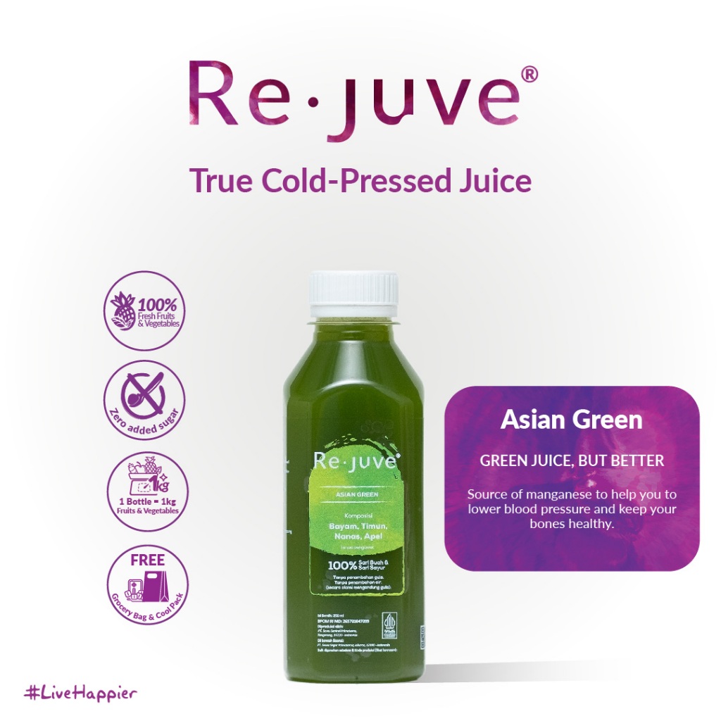 

Re.juve Jkt - Asian Green 435ml (Cold-Pressed Juice/ jus)