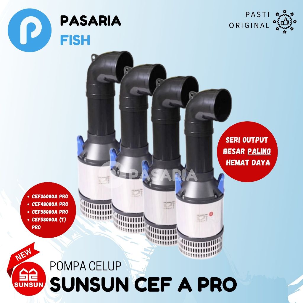 SUNSUN CEF 36000/48000/58000 A PRO Dengan Pipa CEF PRO Series Pompa Celup Kolam Ikan Koi