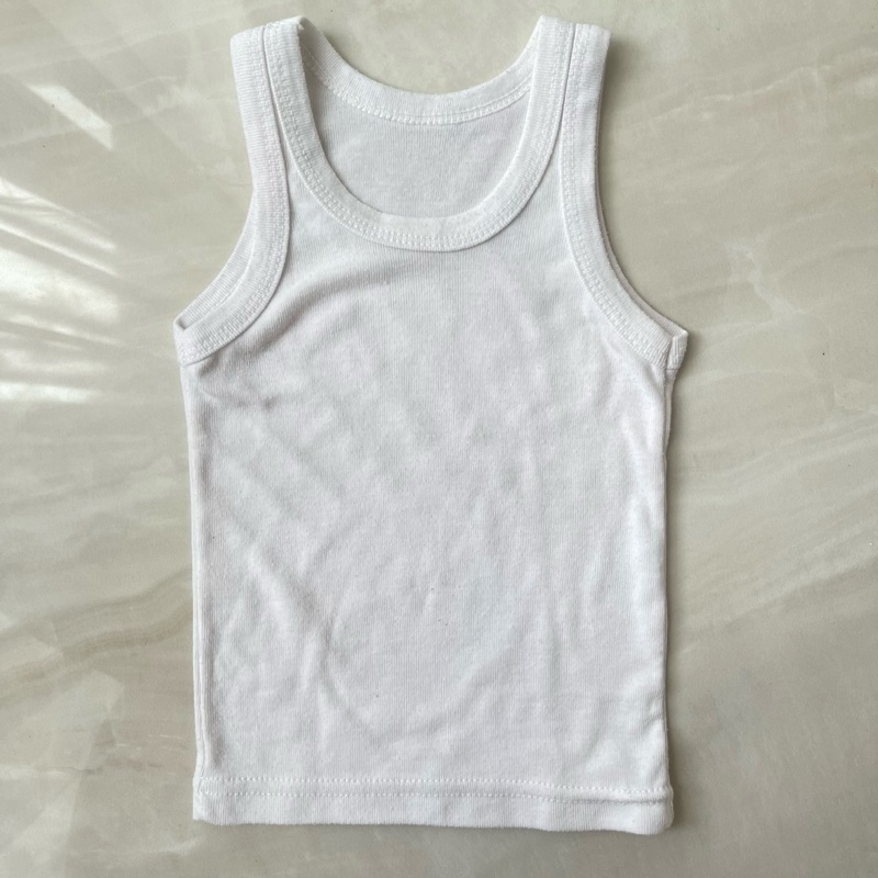 PRELOVED KAOS KUTANG PUTIH POLOS UNTUK ANAK USIA 9 -12 BULAN