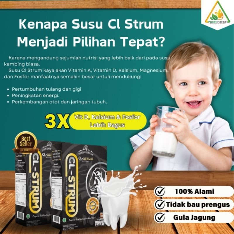 

Susu Kambing Kolostrum - CL Strum - Cegah gigi berlubang - pusatherbal_02