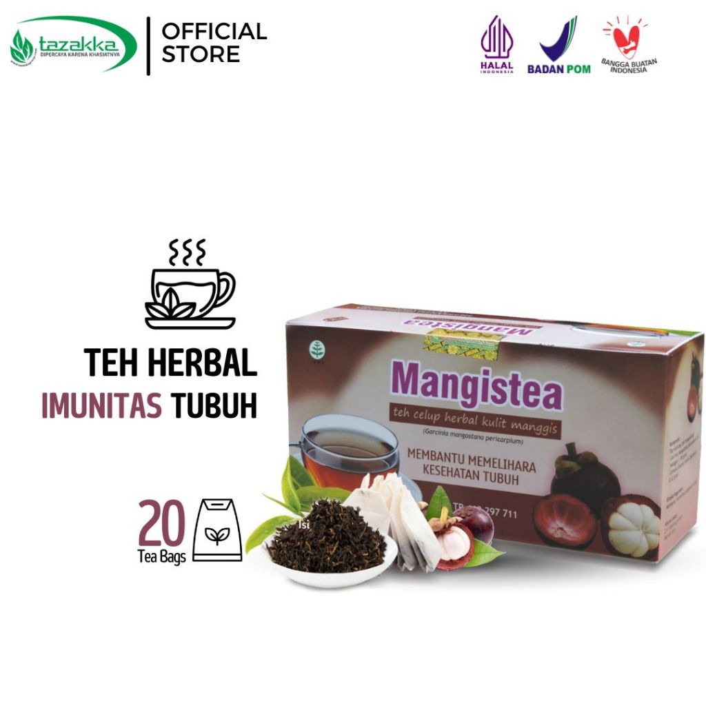 

TAZAKKA Mangistea Teh Kulit Manggis Original 20 Celup Obat Jantung Koroner Minuman Herbal Kesehatan