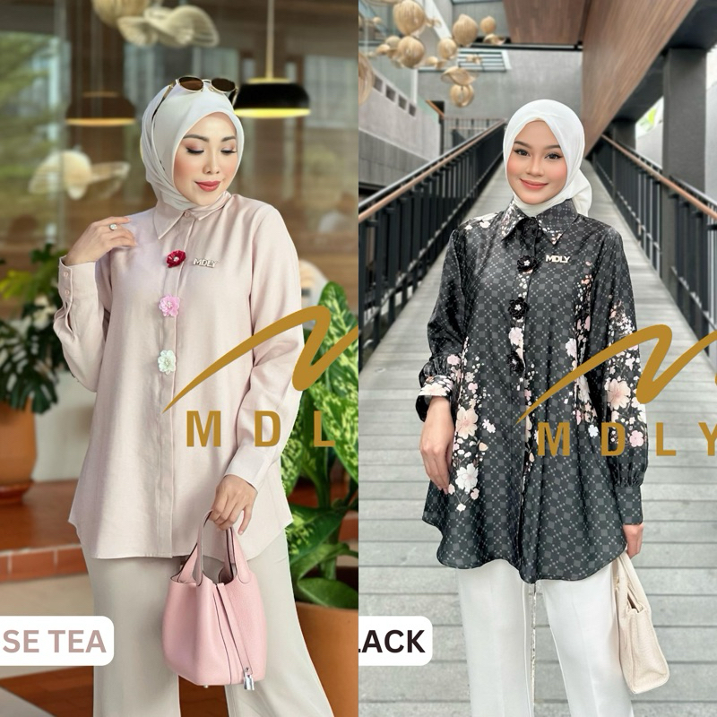 NASHA SHIRT MDLY | AYRIN SHIRT MDLY | KEMEJA MDLY TERBARU | KEMEJA SILK PRINTING MDLY TERBARU | KEME