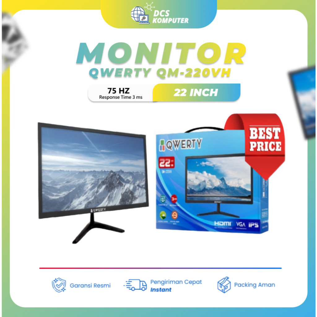 LED MONITOR QWERTY 22 inch LCD 21.5 INCH 3ms DISPLAY IPS 75Hz