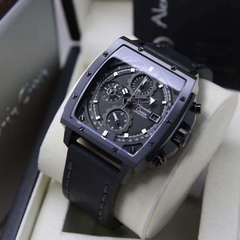 jam tangan alexandre christie pria 6376MC original