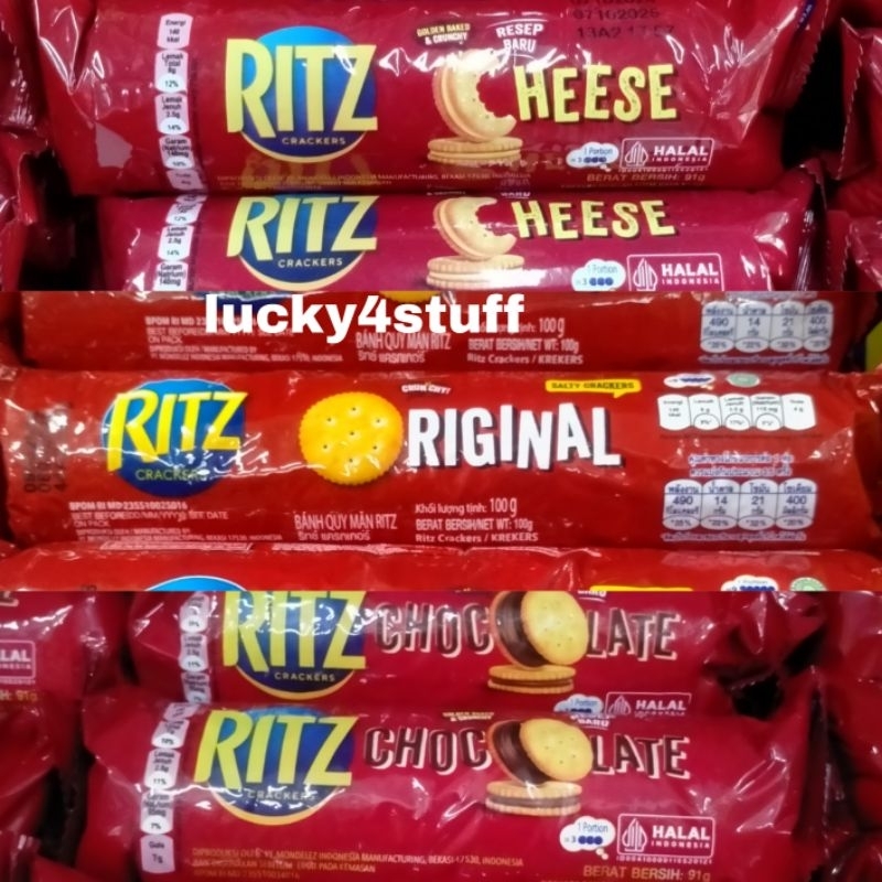 

Biskuit Ritz Creackers Original Salty Sandwich Keju Chocolate 91gr