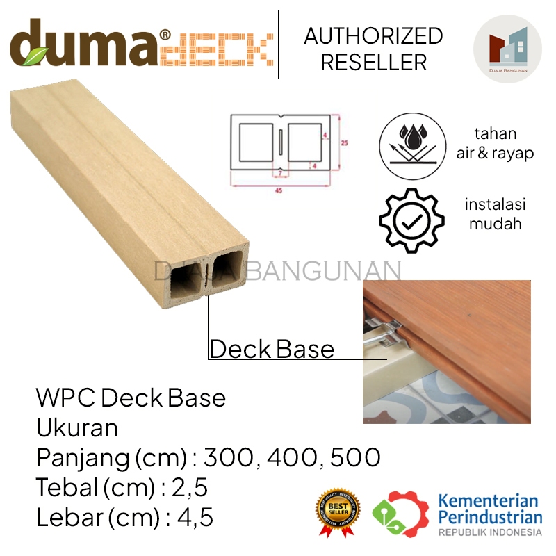Base DECK Pool WPC Outdoor DUMA Motif Kayu | Tangga, Kolam, Taman